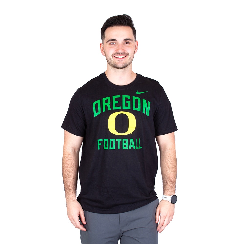 Arched Oregon, Nike, Black, Crew Neck, Cotton, Men, Football, T-Shirt, Winged Helmet, 798014